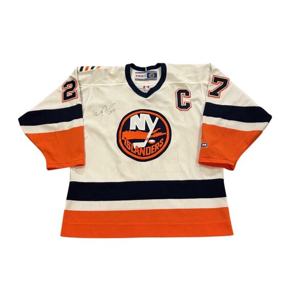 Vtg CCM New York Islanders Michael Peca #27 Signed Stitched NHL Hockey Jersey M - Picture 1 of 9